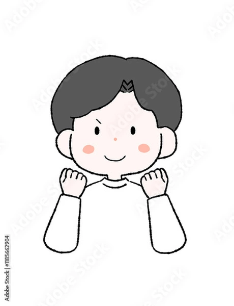 Fototapeta ガッツポーズをする男性のイラスト