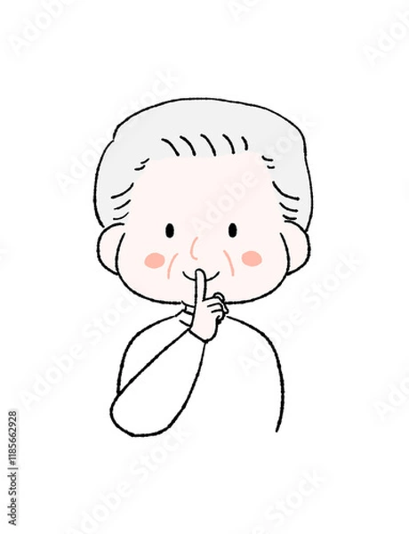 Fototapeta 秘密のポーズをするかわいいおじいちゃん