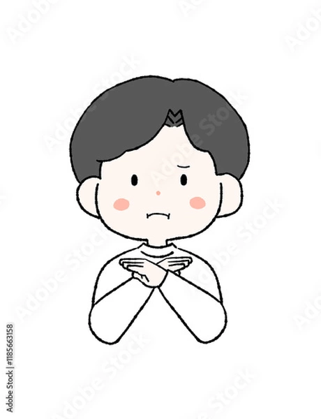 Fototapeta 大きくバツのポーズをする男性のイラスト