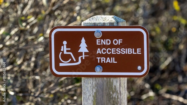 Obraz End of Accessible Trail Park sign
