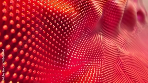 Obraz Digital dots on a red background, with a mockup on the side. full ultra hd, high resolution