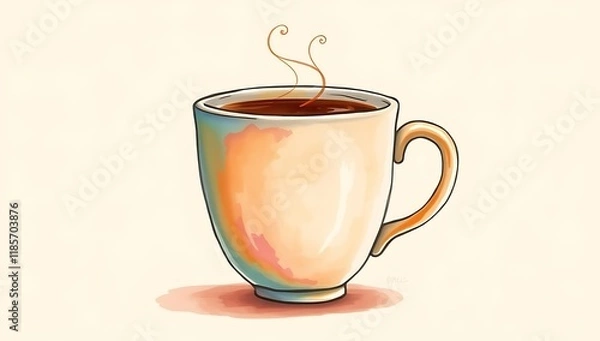 Obraz Warm beverage in a coffee mug.