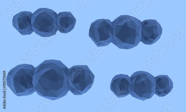 Obraz Low poly Wolken