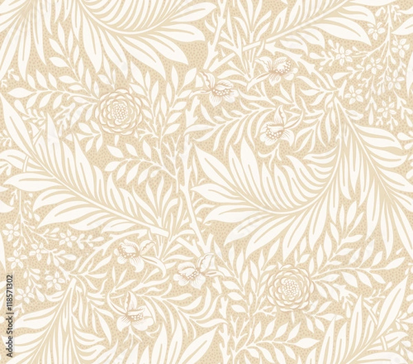 Fototapeta Modern fabric design pattern. Desktop wallpaper. Background. Floral pattern for your design. Illustration. Modern seamless pattern for interior decoration, wrapping paper, graphic design and textile.