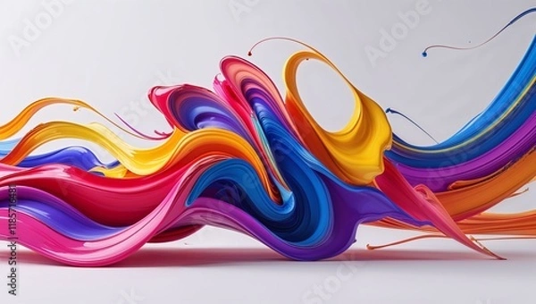 Obraz Vibrant, Bold, and Abstract Holi-Inspired Painting: A Dynamic Fusion of Colors, Shapes, and Energetic Brushstrokes Celebrating the Spirit of the Festival of Colors
