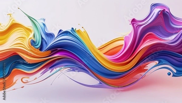 Obraz Vibrant, Bold, and Abstract Holi-Inspired Painting: A Dynamic Fusion of Colors, Shapes, and Energetic Brushstrokes Celebrating the Spirit of the Festival of Colors
