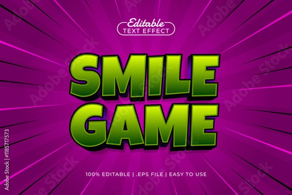 Fototapeta smile game editable text effect with a kids and happy text style