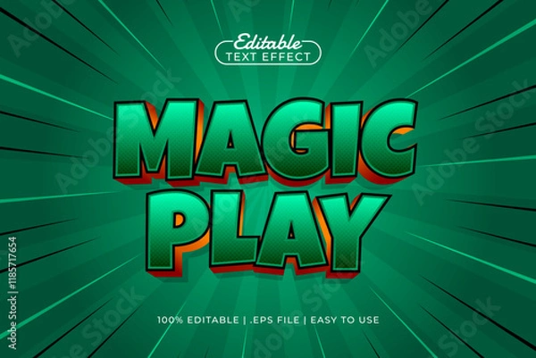Fototapeta magic play editable text effect with a kids and happy text style