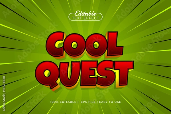 Fototapeta cool quest editable text effect with a kids and happy text style