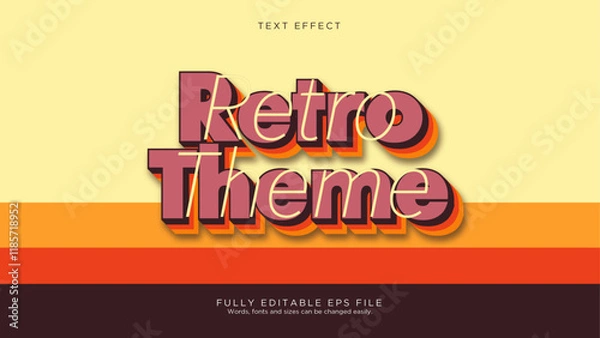 Fototapeta Retro Theme Effect Text Effect Font Style Graphic