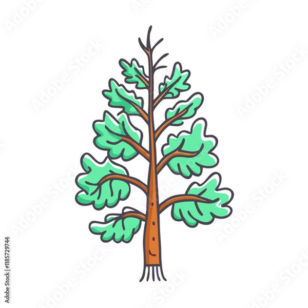 Fototapeta larch tree vector icon, trees vector illustration - simple illustration of larch tree perfect for logos, and trees-themed designs.