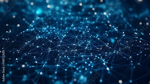 Fototapeta Abstract Network Connection  Digital Data  Global Network  Technology Background