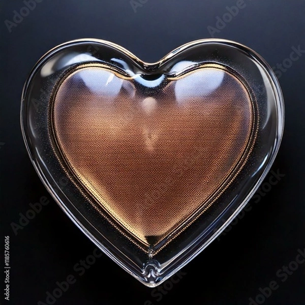 Obraz Elegant Pastel Pink Transparent Glass Heart with Subtle Glow - Isolated on a Background