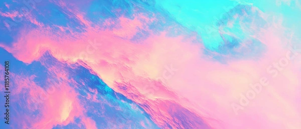 Fototapeta Gradient pastel colors blend seamlessly in a smooth and vibrant backdrop