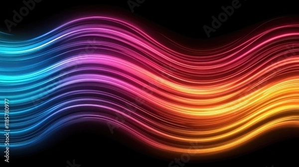 Fototapeta Dynamic color waves displaying vibrant energy digital art abstract dark background artistic perspective visual concept