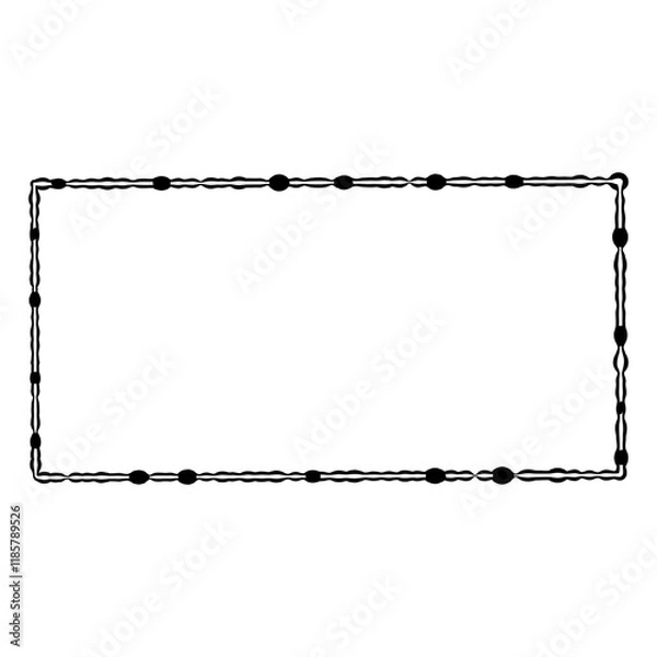 Obraz black double irregular frame with dots. Element vector illustration
