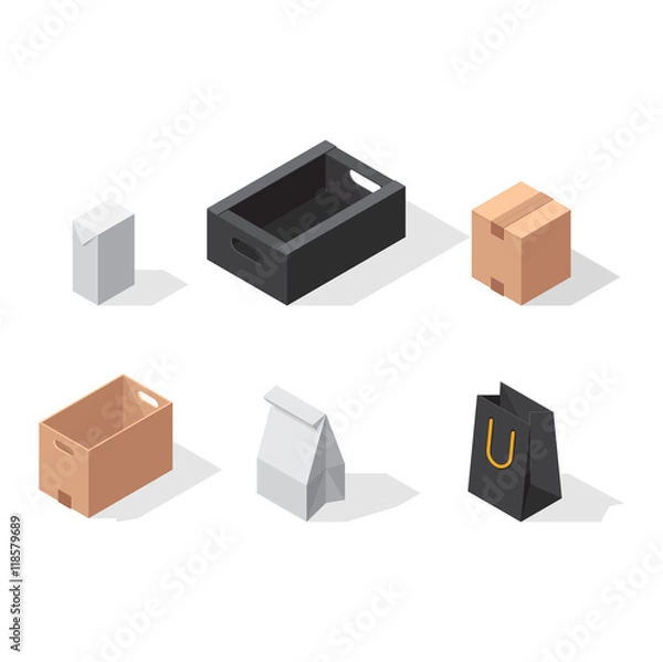 Fototapeta Different box vector icons