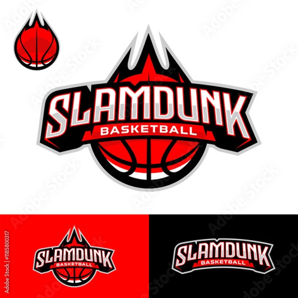 Obraz Slam Dunk Basketball Text Logo Stock Vector, Typography Design