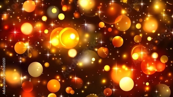 Obraz Festive Golden Bokeh Lights  Sparkling Stars Background