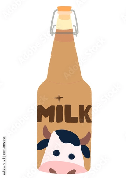 Fototapeta Chocholate Bottle Milk Cartoon | Chocholate Bottle Milk Illustration