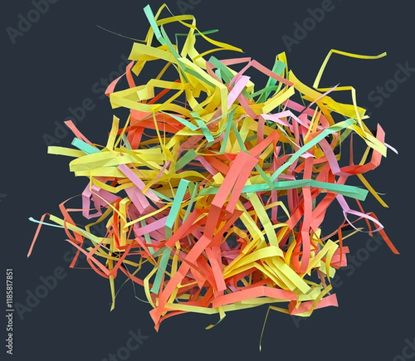 Obraz Pile of colored hand-cut paper strips