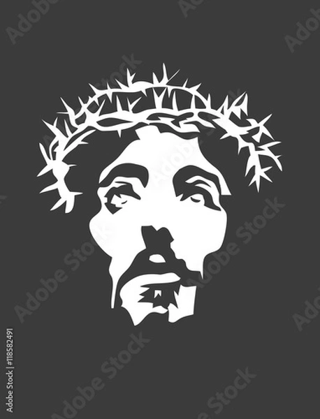 Obraz Jesus Face Silhouette, art vector design