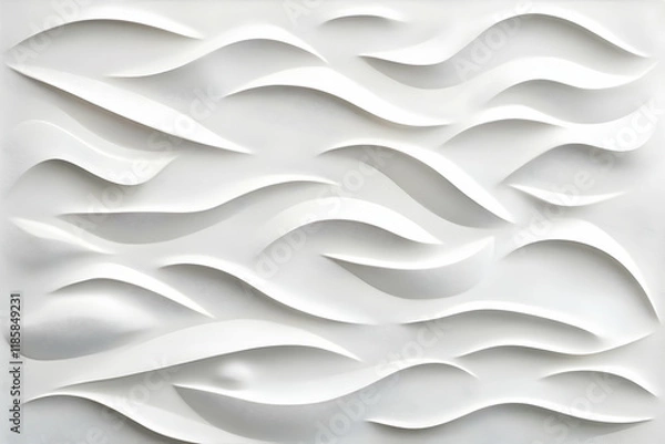 Fototapeta White Abstract Waves Flow Smoothly and Elegantly