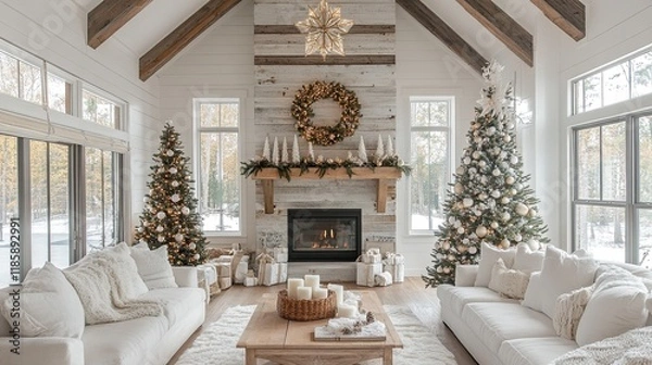 Fototapeta Christmas Tree Decorations for a Cozy and Festive Holiday Atmosphere --ar 16:9 --style raw --stylize 250 --v 6.1 Job ID: 019f85b1-ee6b-4c85-8f9b-b227dd550c1a