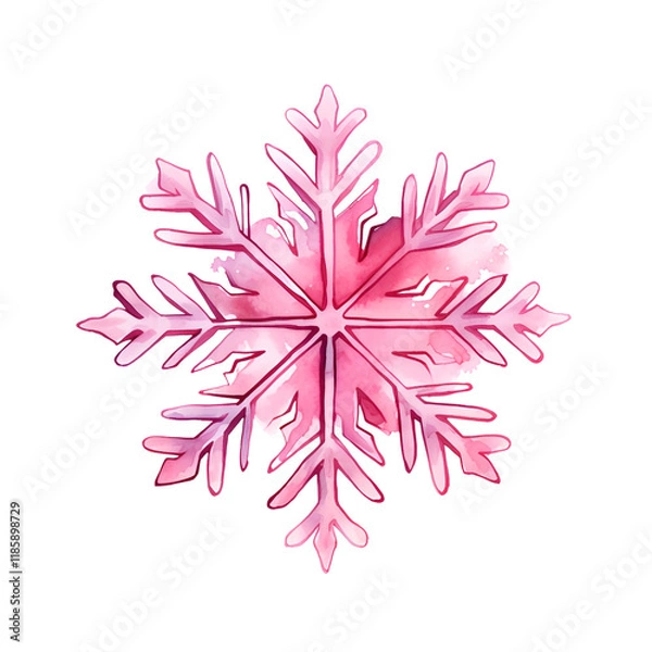 Obraz Pink Snowflake Clipart Vector Illustration