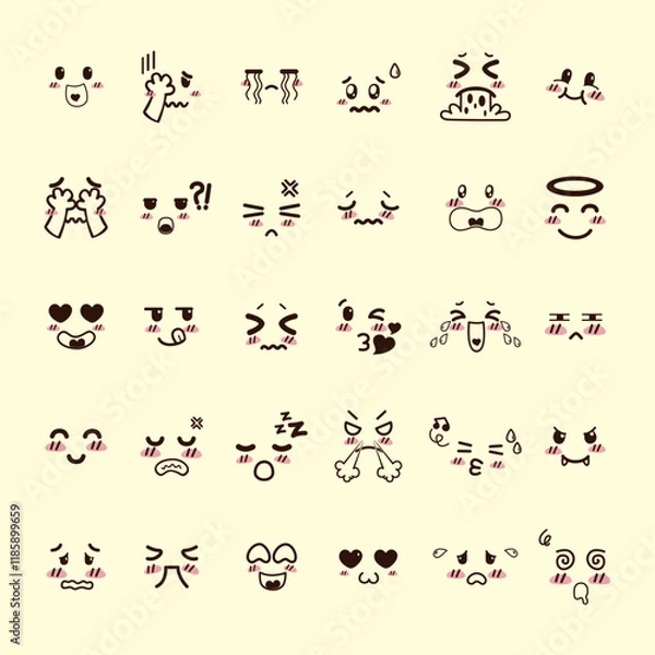 Obraz Face Expression Illustration Pack