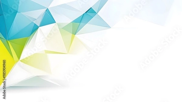 Obraz Abstract Geometric Background  Teal  Green  White Triangles