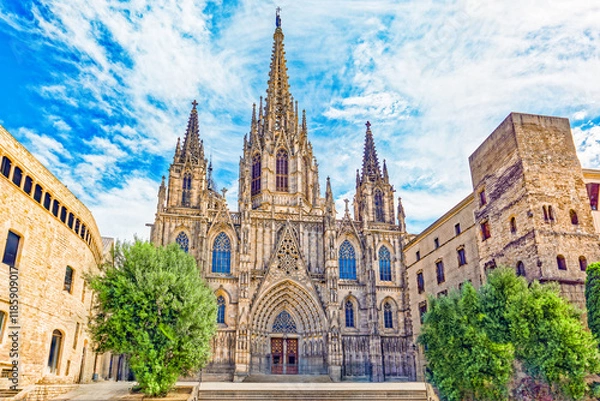 Obraz Metropolitan Cathedral Basilica of the Holy Cross and Saint Eulalia. Balcelona.
