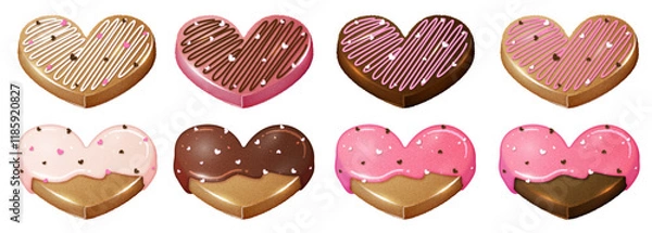 Obraz illustrator heart shaped cookie valentine