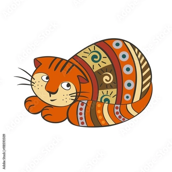 Obraz Cat. Cartoon cute vector illustration.