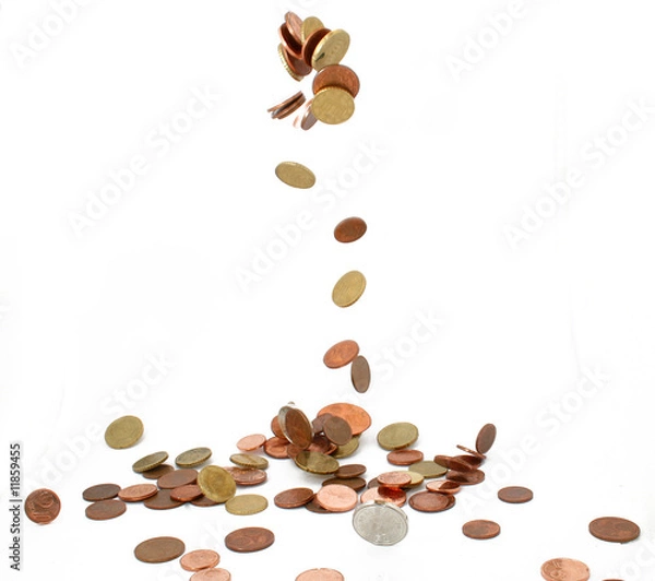 Fototapeta falling coins