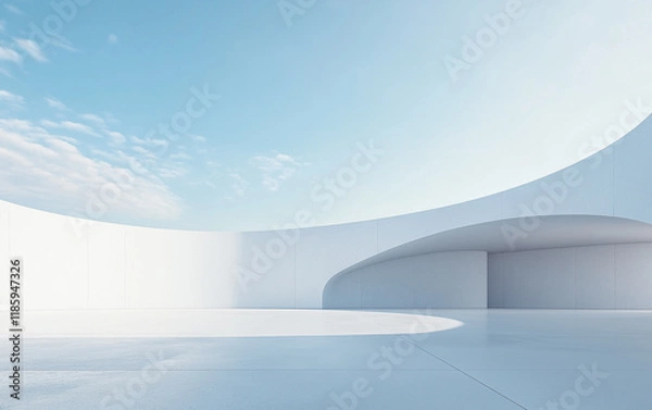Obraz A minimalist, futuristic architectural design with an empty space