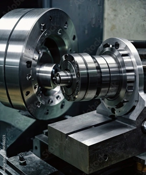 Obraz Advanced lathe machine with 5 axis model