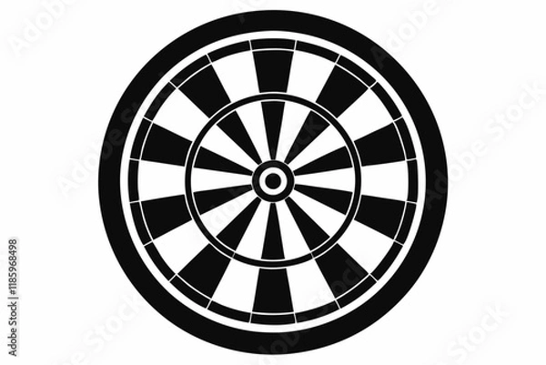 Fototapeta dartboard  silhouette vector illustration