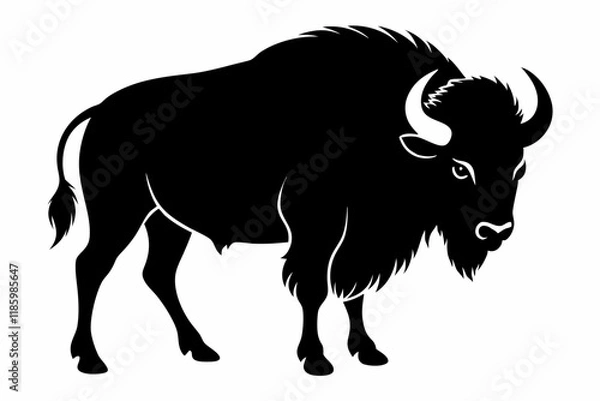 Fototapeta buffalo  silhouette vector