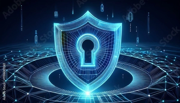 Fototapeta Cybersecurity and information or network protection. Future cyber technology web services