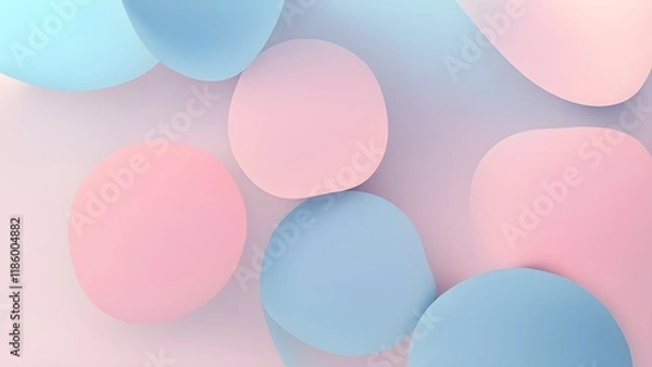 Fototapeta Soft pastel shapes create a calming, abstract background for design purposes.