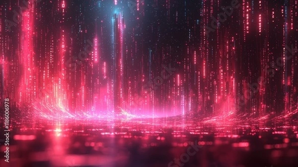 Fototapeta Through dynamic animation, mathematical formulas come to life on a grid against a black background, displaying the beauty and complexity of mathematics in an alluring visual show