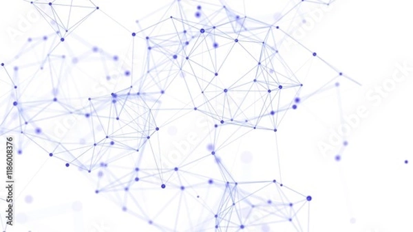 Obraz Abstract polygonal space with dots and lines motion. Data technology and scientific illustration. 3d rendering.