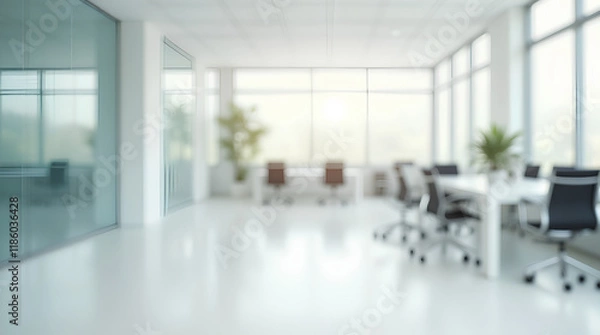 Fototapeta empty white business office with blurred background