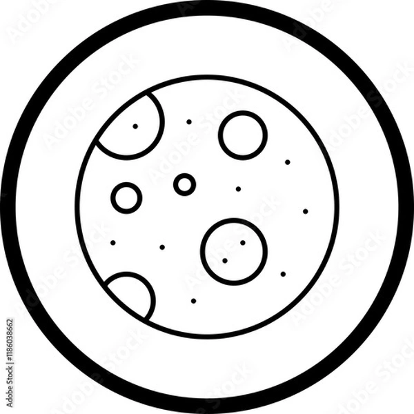 Fototapeta Full Moon icon single vector illustration