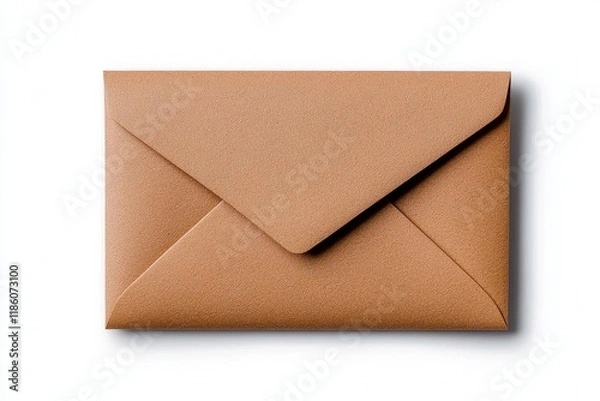 Fototapeta A photostock of a crisp white envelope sealed neatly, isolated on a clean white background, formal and clean, High Quality