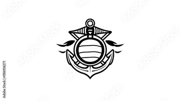 Obraz marine themed logo icon on white background. Generative AI