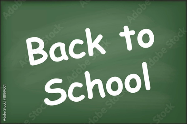 Fototapeta Back to school on green chalkboard vector