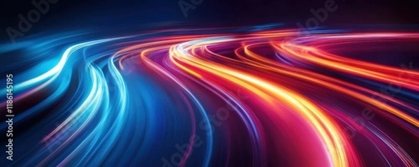 Fototapeta abstract light trails, colorful background, dynamic motion, vibrant colors