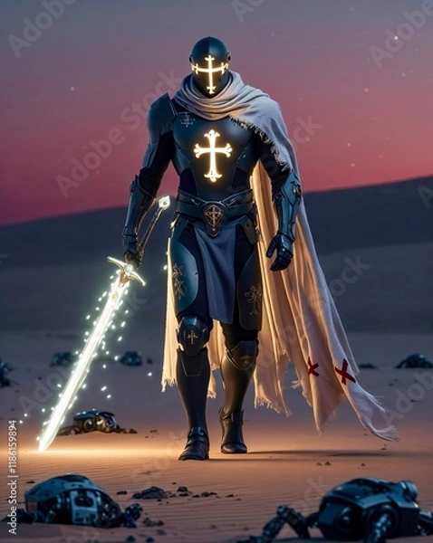 Obraz Templar Knight from the Future: Twilight Desert Odyssey